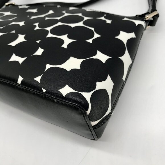 Kate Spade Black/Cream Leather Millie Grove Street Splodge Dot Crossbody - Picture 8 of 11